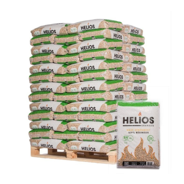 HELIOS Holzpellets DIN Plus / EN Plus A1 – Palette mit 65 Säcken à 15 kg (975 kg), Nadelholz